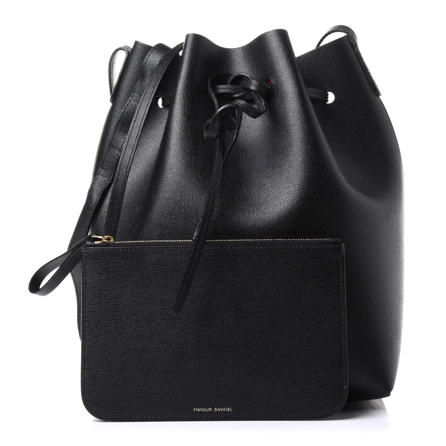 Mansur Gavriel Saffiano Bucket Bag Black Flamma 1 of 14