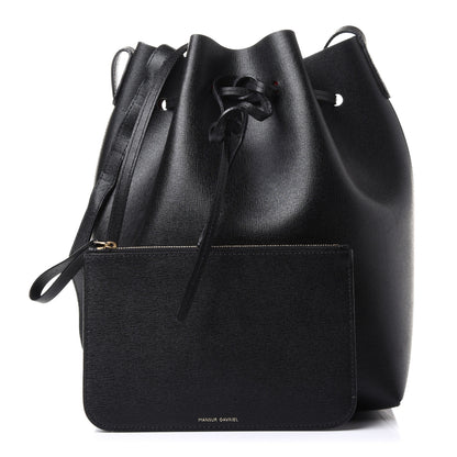 Mansur Gavriel Saffiano Bucket Bag Black Flamma 1 of 14