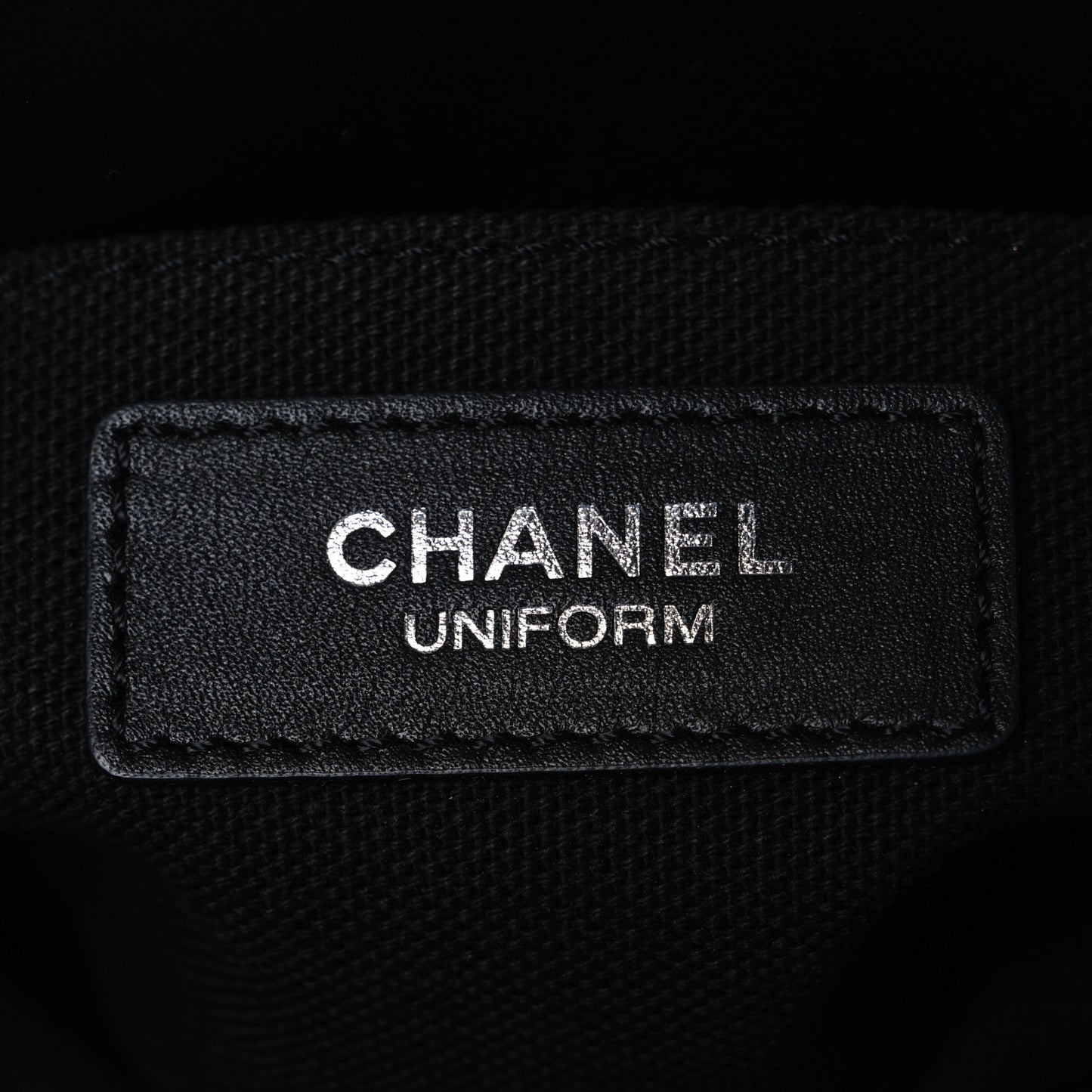 Calfskin Quilted CC Uniform Flap Belt Bag Black