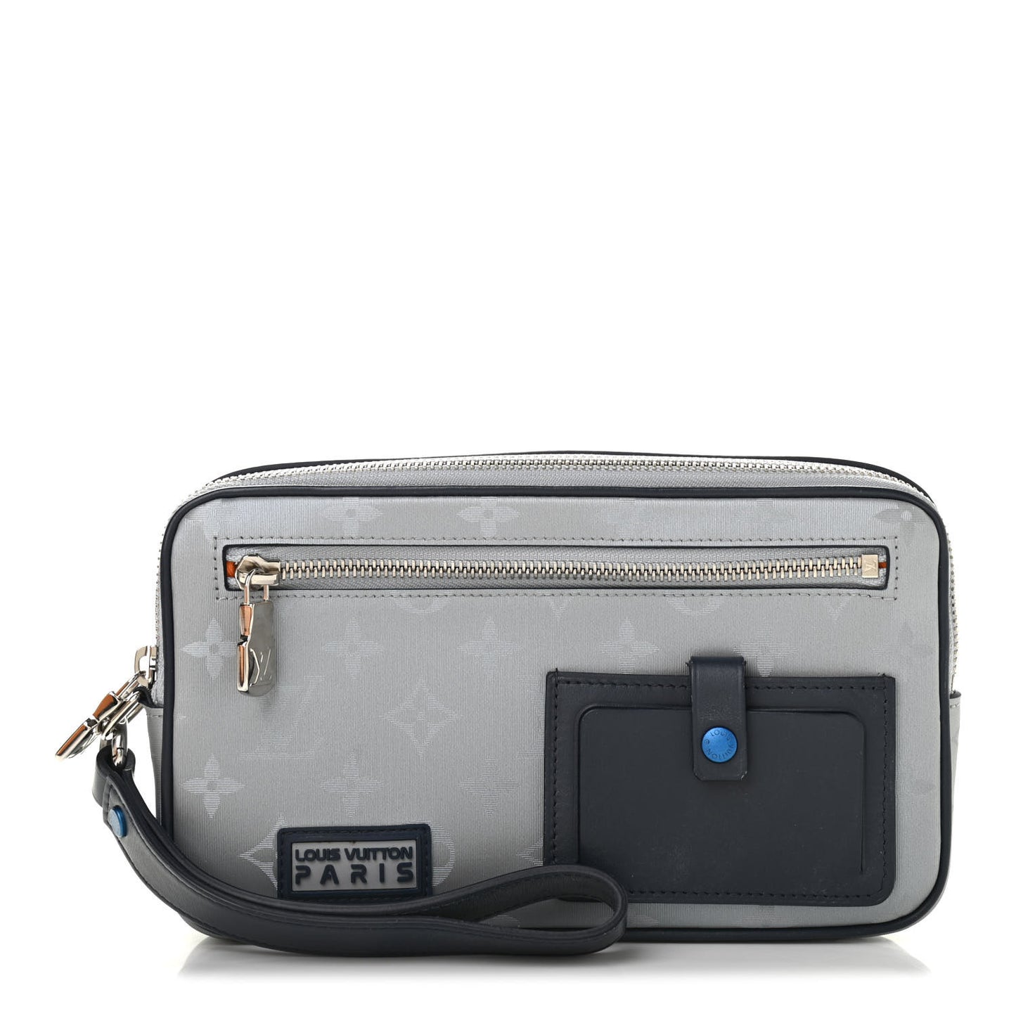 Monogram Satellite Alpha Clutch Silver