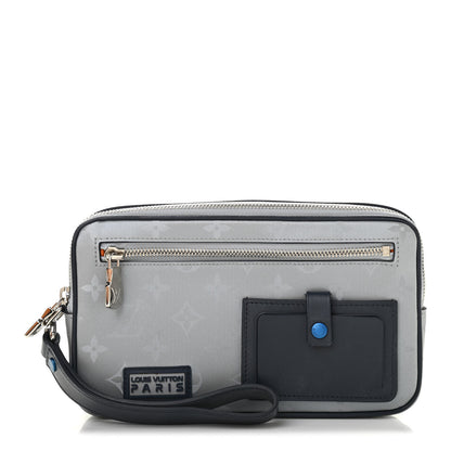 Louis Vuitton Monogram Satellite Alpha Clutch Silver 1 of 7