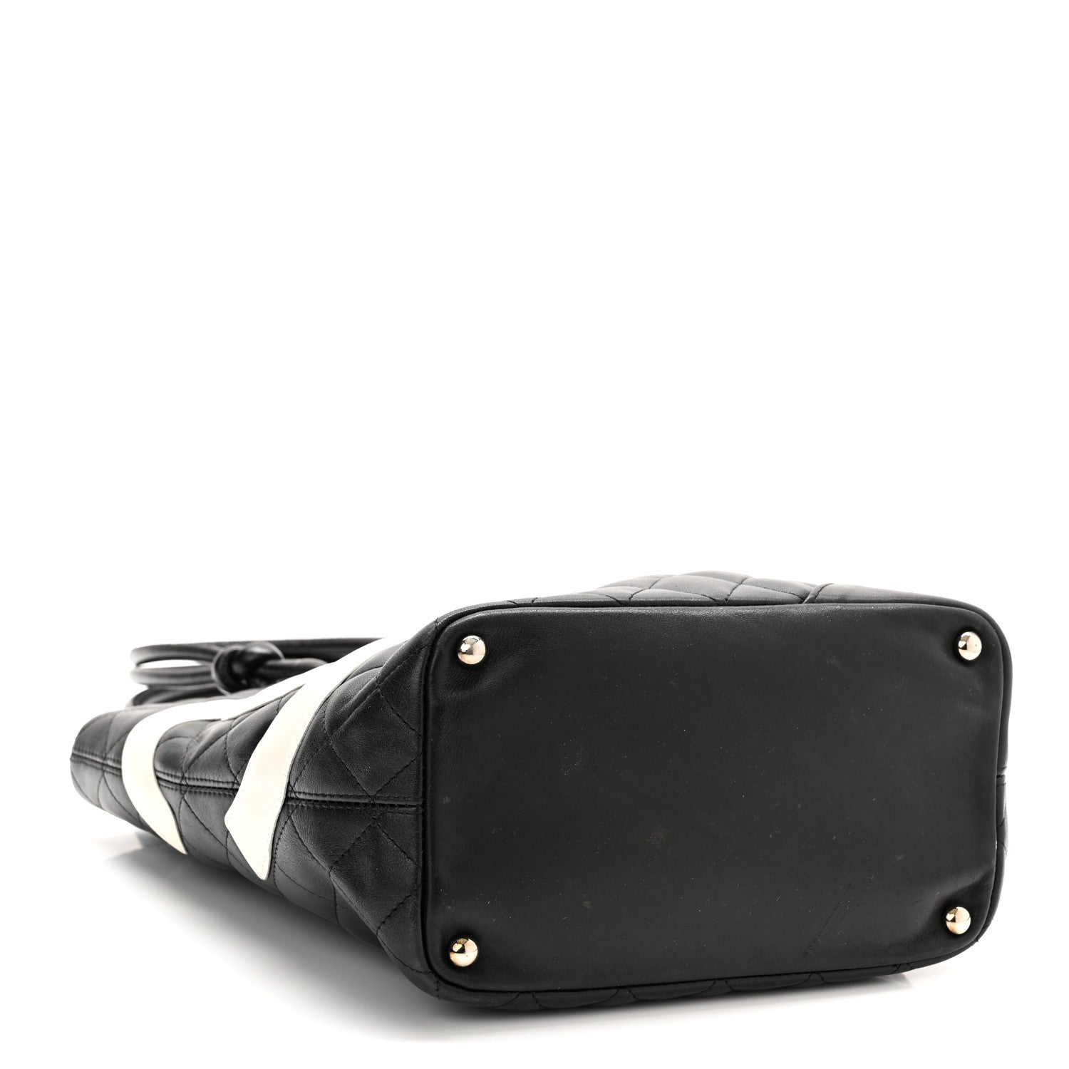 Chanel Calfskin Quilted Medium Cambon Tote Black White 4 of 15
