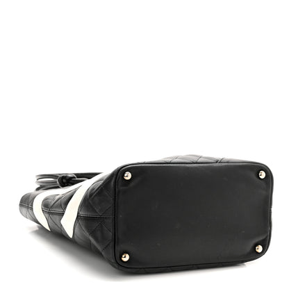 Chanel Calfskin Quilted Medium Cambon Tote Black White 4 of 15