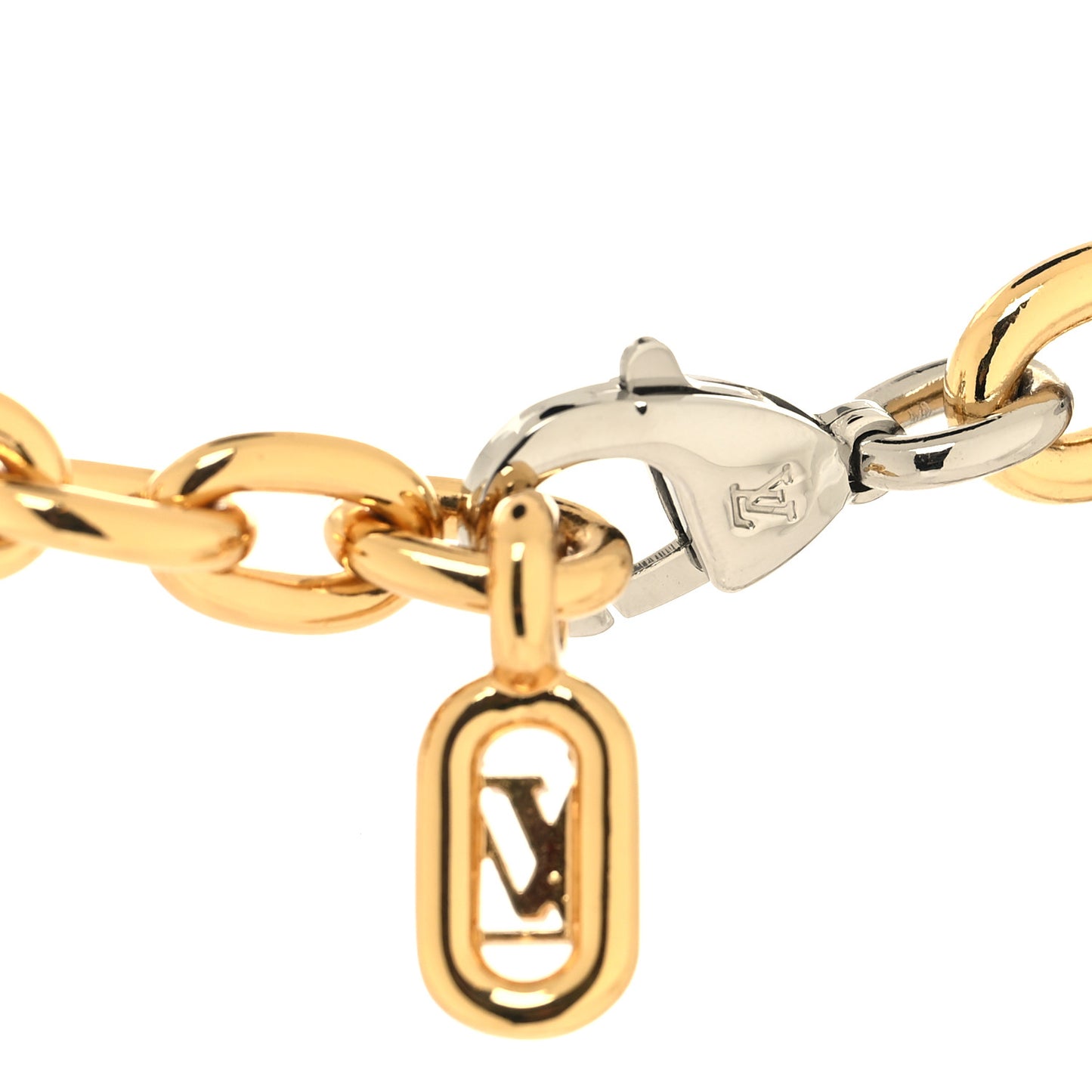 Metal Everyday LV Chain Necklace Gold Silver