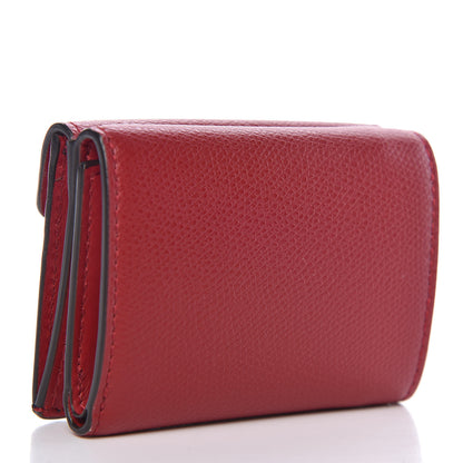Fendi Vitello Cruise F is Fendi Bi-Color FF 1974 Embossed Micro Tri-Fold Envelope Wallet Maya Black Fragola 3 of 9