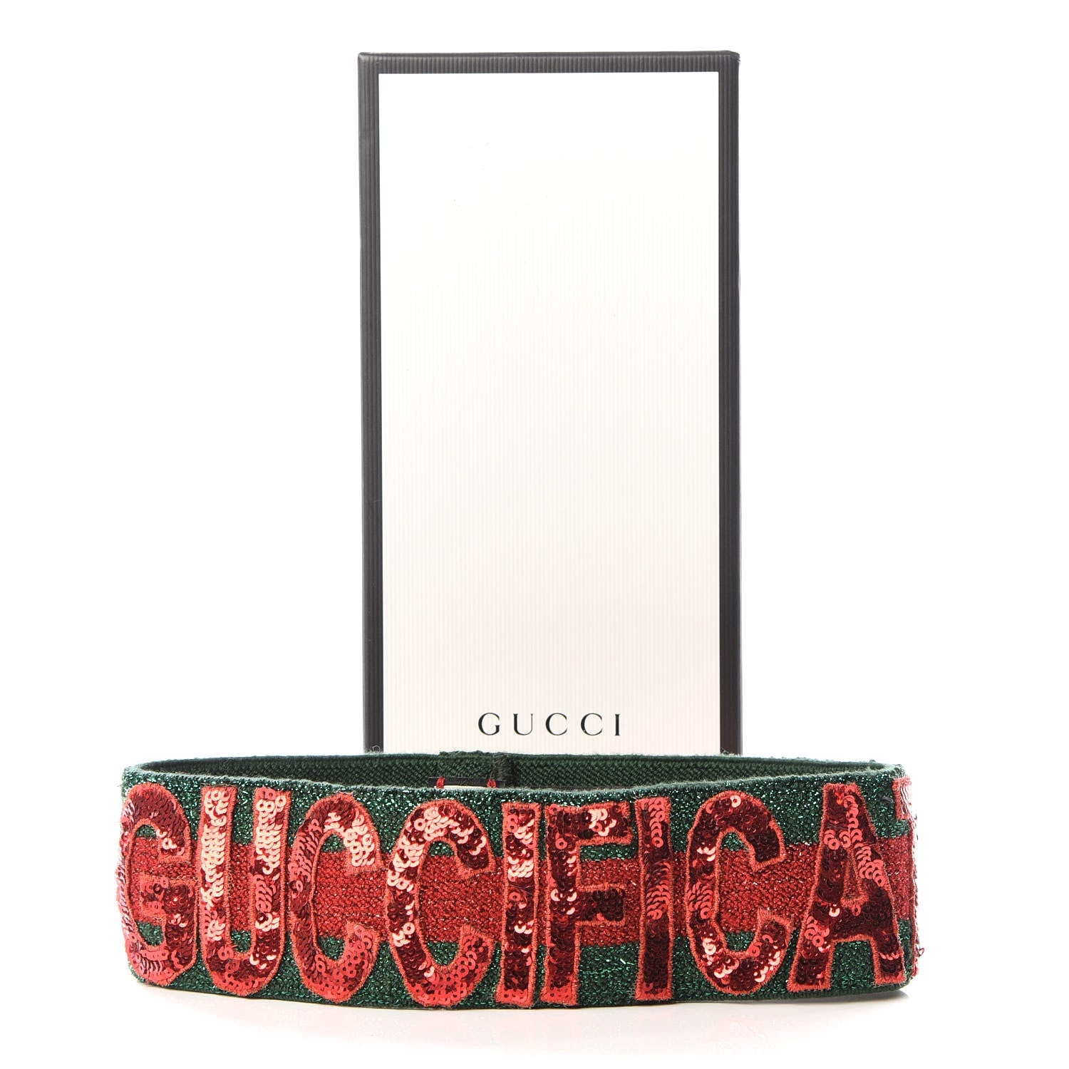 Gucci Sequin Headband Medium Red Green 4 of 4