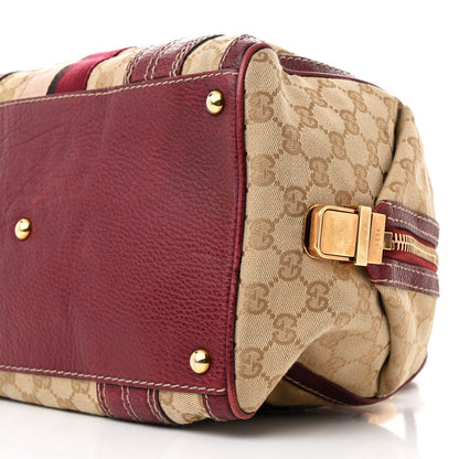 Gucci Monogram Medium Aviatrix Boston Ebony Bordeaux 10 of 11