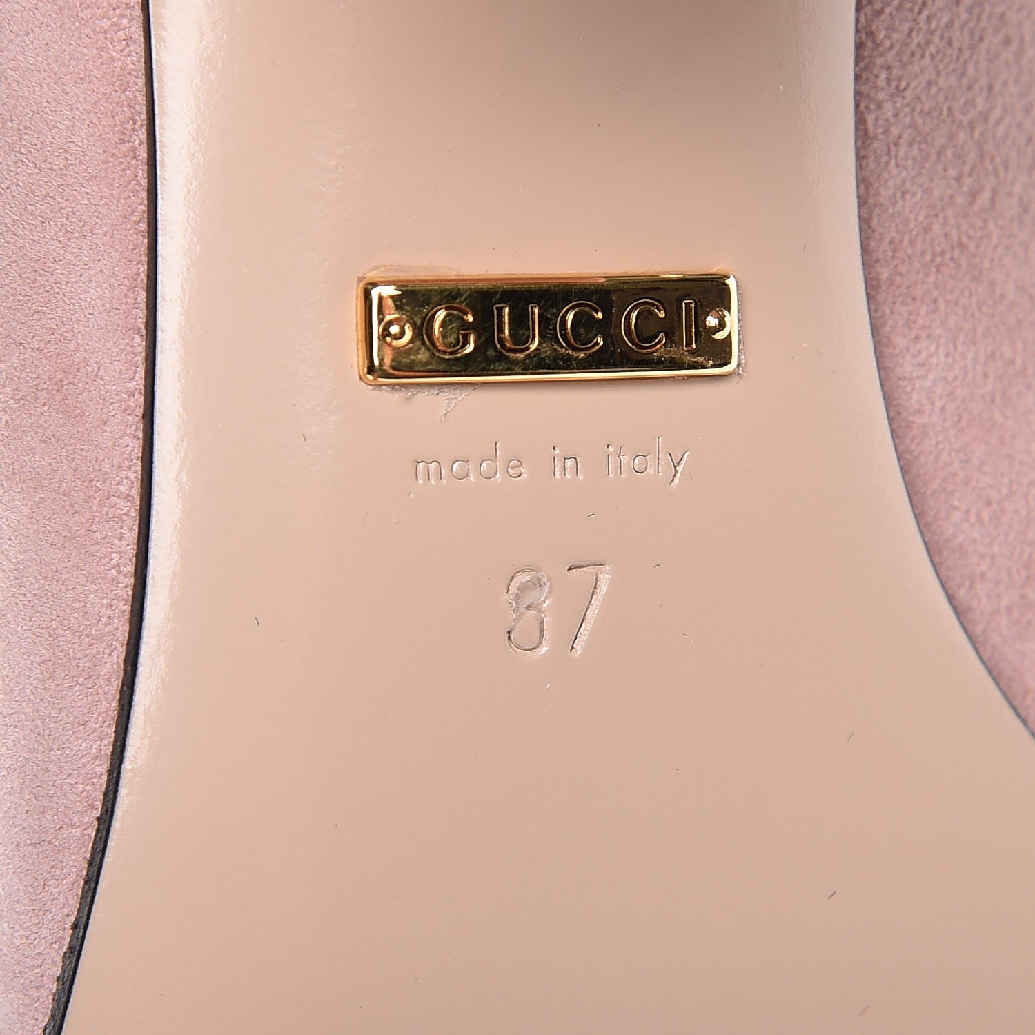 Gucci Kid Scamosciato GG Marmont Fringe 50mm Loafer Pumps 37 Crystal Pink 6 of 9