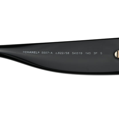 Chanel Acetate Rectangle Sunglasses 5507-A Black 5 of 8