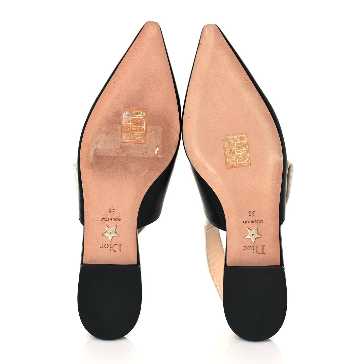 Lambskin Ribbon J'Adior Slingback Ballet Flats 36 Black