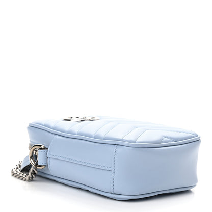 Gucci Calfskin Matelasse Mini GG Marmont Crossbody Bag Porcelain Light Blue 4 of 11