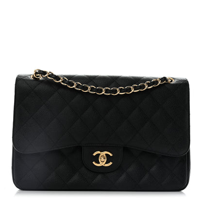 Chanel Caviar Quilted Jumbo Double Flap Black 1 of 10