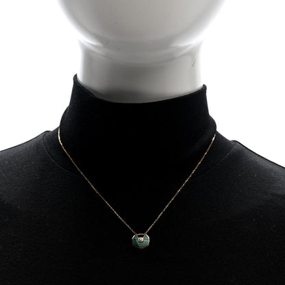 Cartier 18K Pink Gold Diamond Malachite XS Amulette de Cartier Pendant Necklace 2 of 4