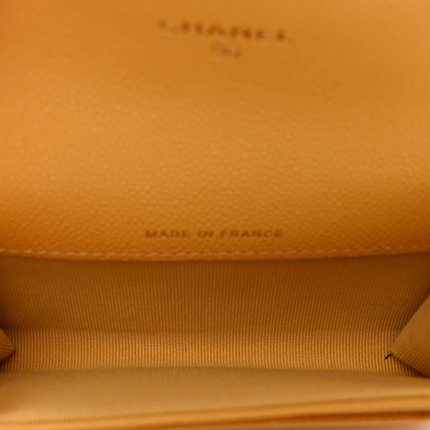 Chanel Caviar Quilted Flap Card Holder Wallet Yellow 5 of 9
