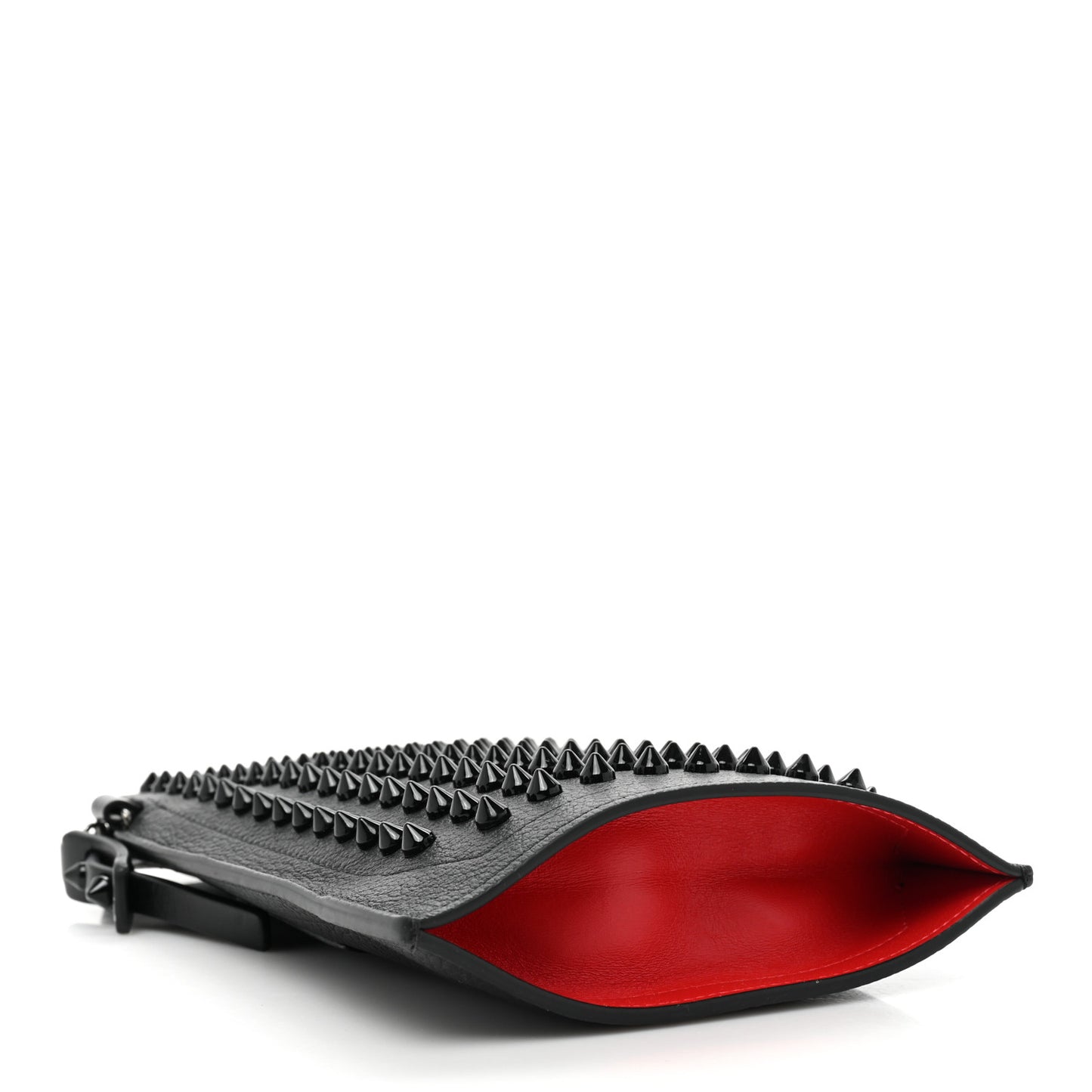 Empire Calfskin Spikes Loubilab Clutch Black