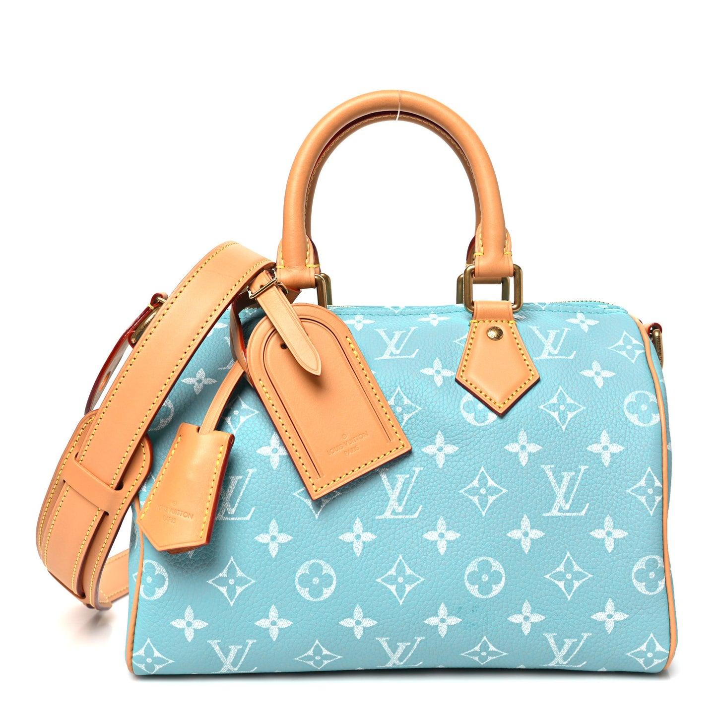 Calfskin Monogram Speedy P9 Bandouliere 25 Turquoise