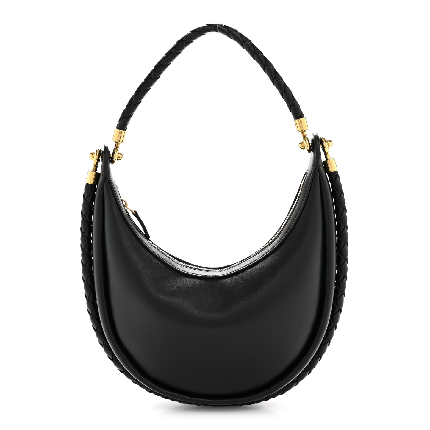 Smooth Calfskin Hula Hoop Shoulder Bag Black