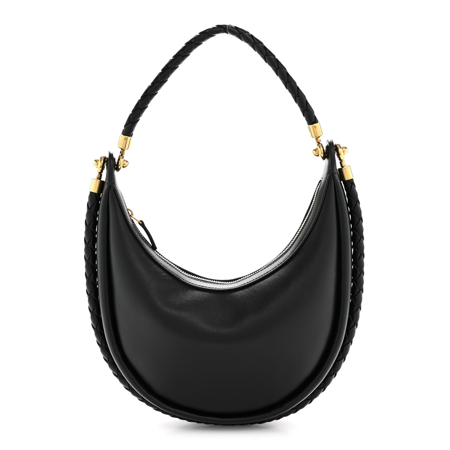 Bottega Veneta Smooth Calfskin Hula Hoop Shoulder Bag Black 1 of 13