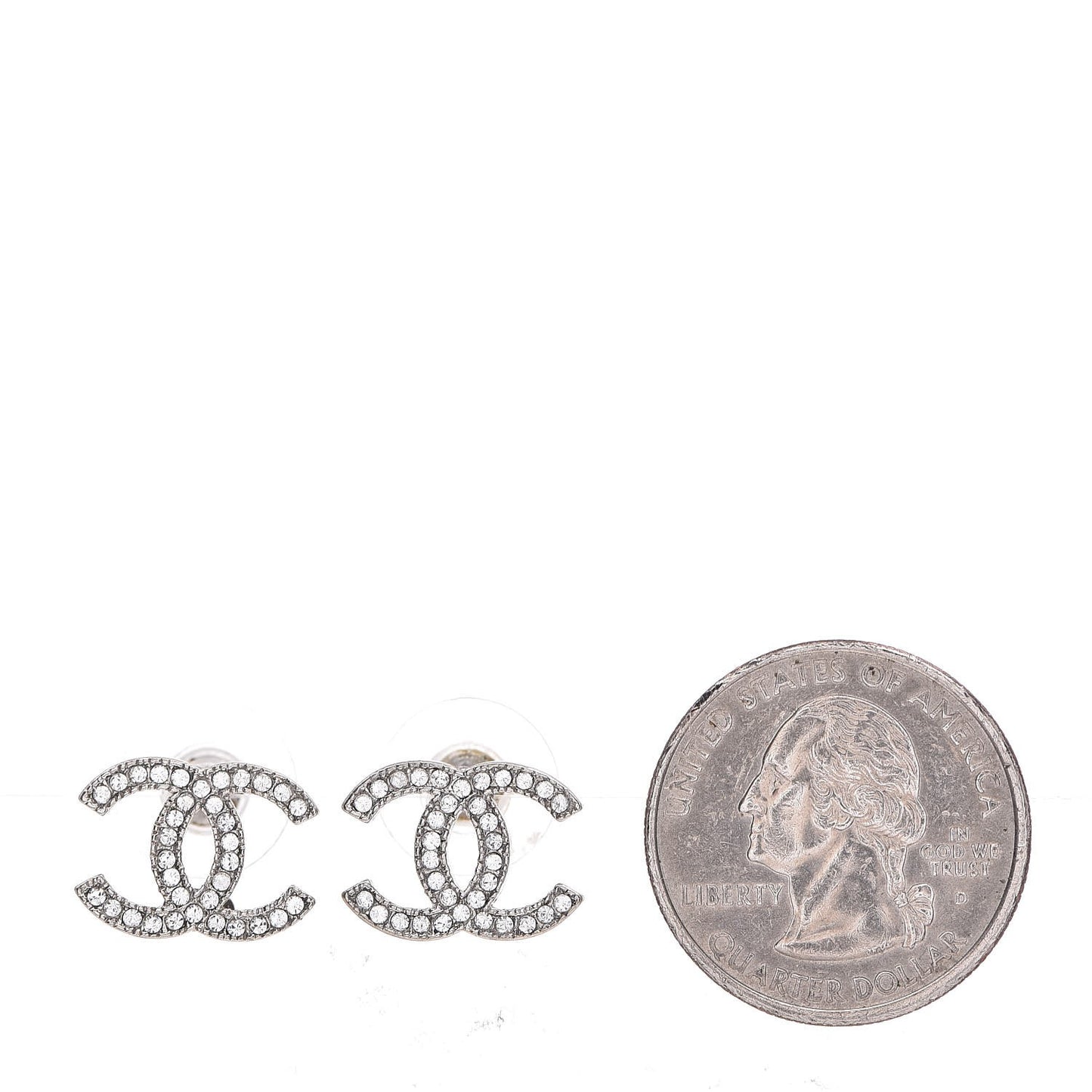 Crystal CC Earrings Silver