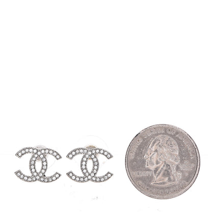 Chanel Crystal CC Earrings Silver 2 of 4