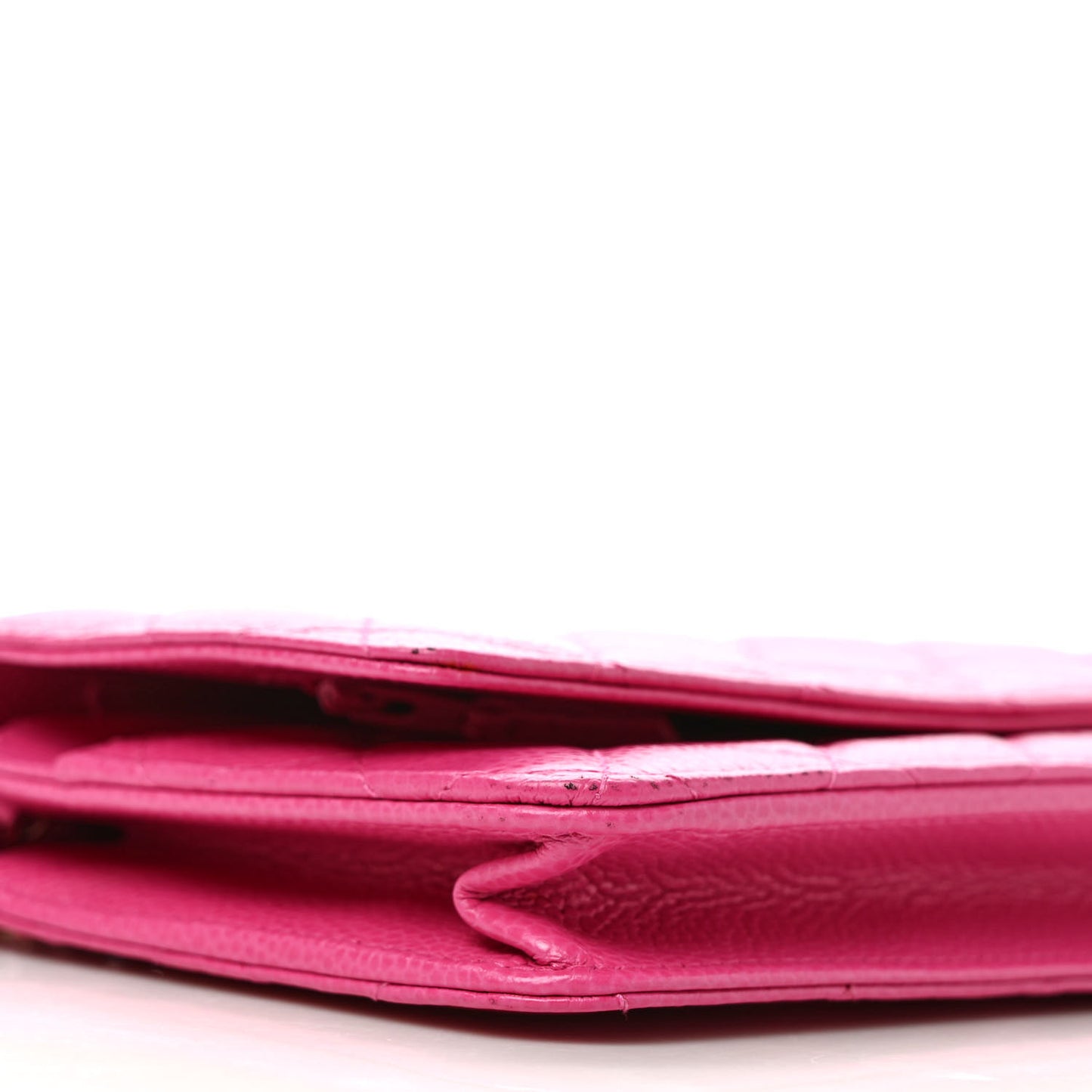 Caviar Quilted Wallet on Chain WOC Fuchsia