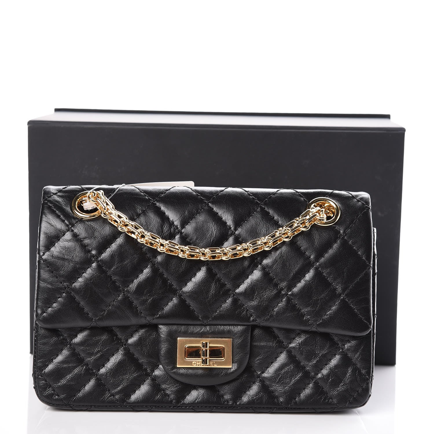 Chanel Aged Calfskin Quilted 2.55 Reissue Mini Flap Black 9 of 9