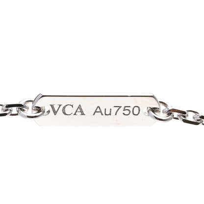 Van Cleef & Arpels 18K White Gold Diamond Guilloche Vintage Alhambra Pendant Necklace 4 of 7
