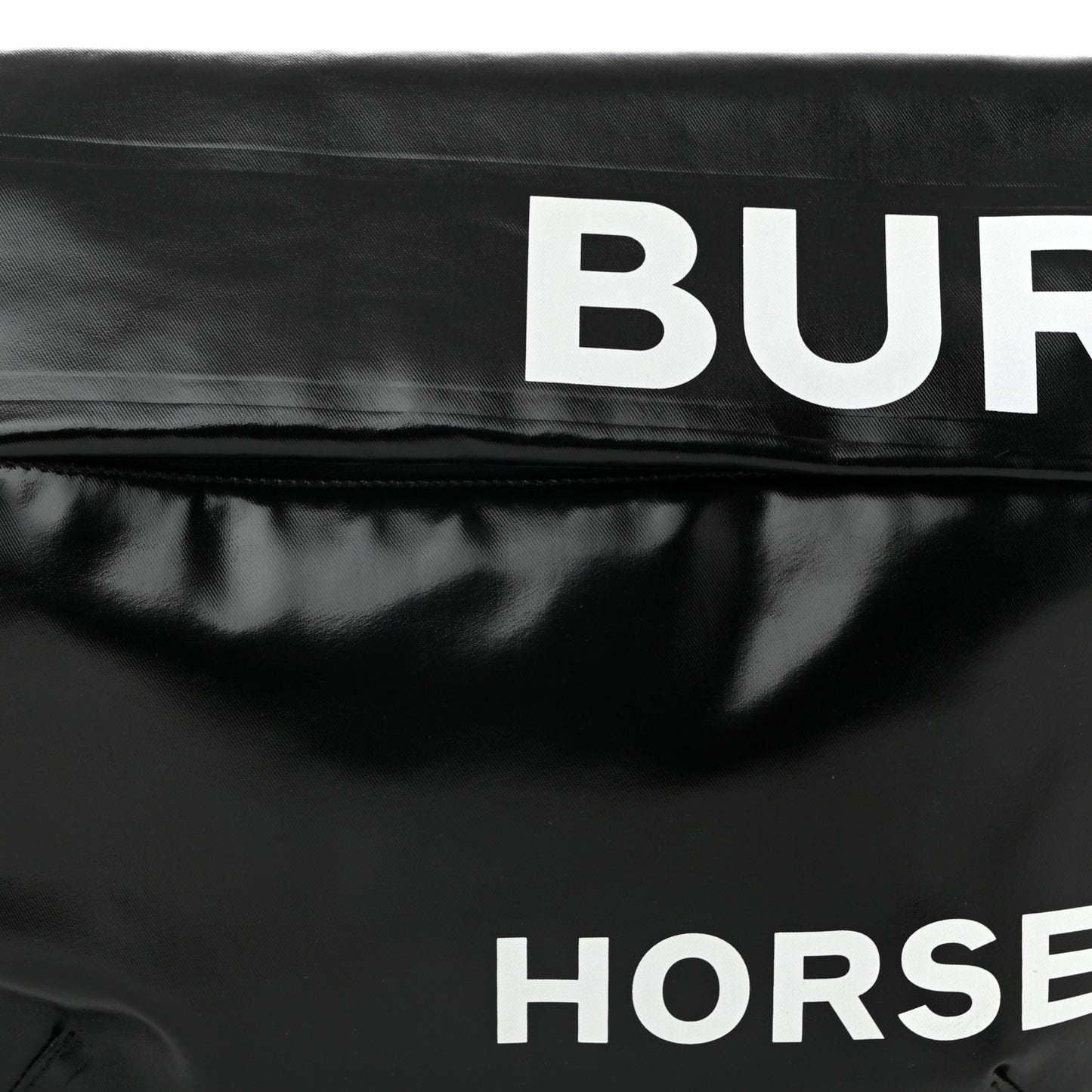 Coated Canvas Horseferry Print Extra Large Bum Bag Black
