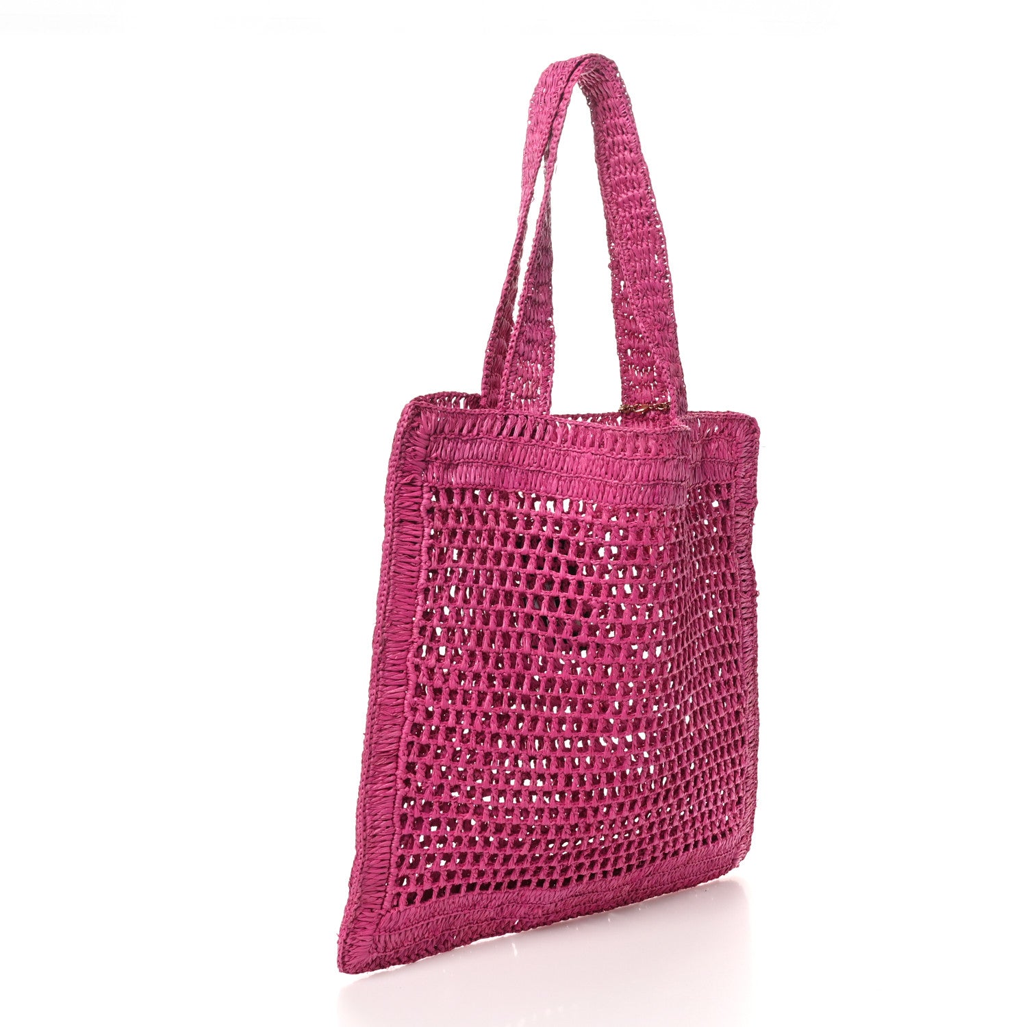 Chloe Raffia Summer Banana Tote Fuchsia Rose 3 of 9