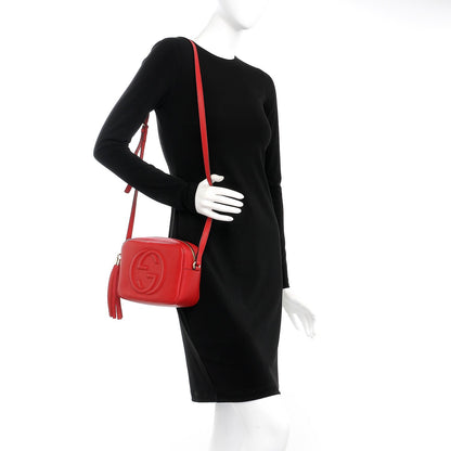 Gucci Pebbled Calfskin Small Soho Disco Bag Tabasco Red 2 of 7