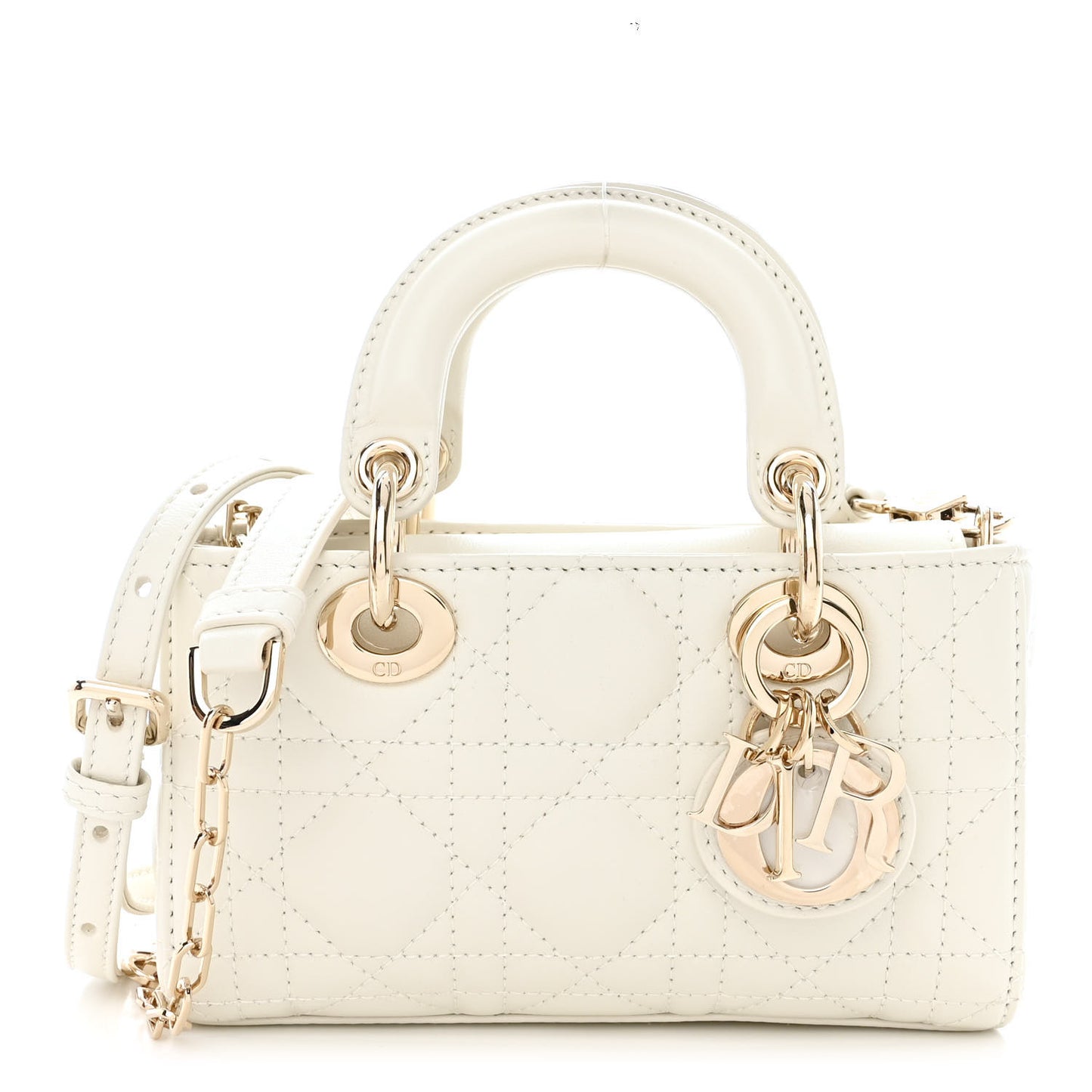 Lambskin Cannage Micro Lady D-Joy Latte