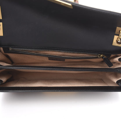 Gucci Calfskin Crystal Embellished Future Shoulder Bag Black 5 of 11