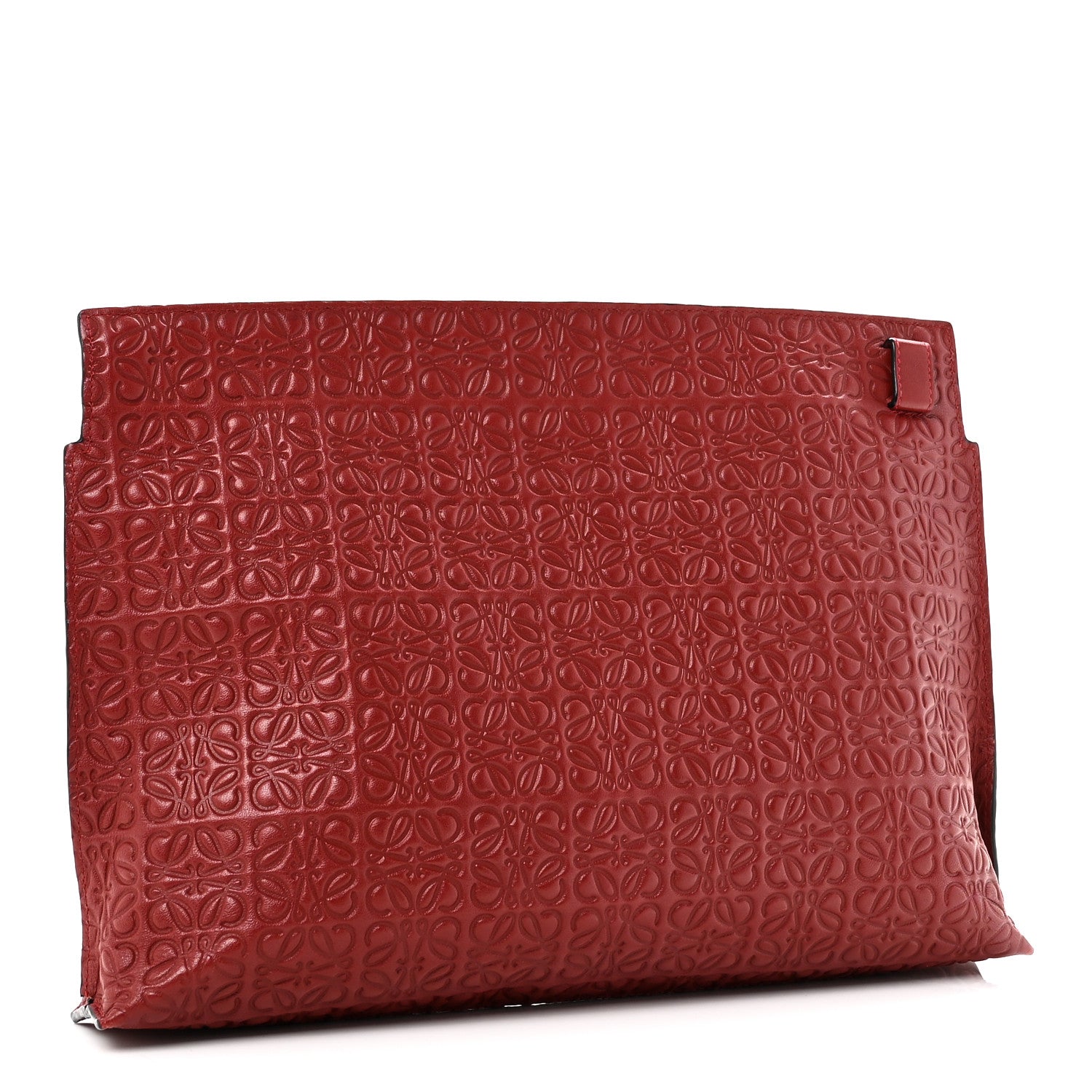 Loewe Calfskin Embossed Repeat T Pouch Raspberry 3 of 7