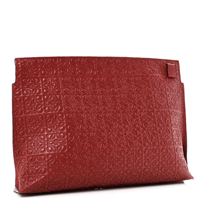 Loewe Calfskin Embossed Repeat T Pouch Raspberry 3 of 7