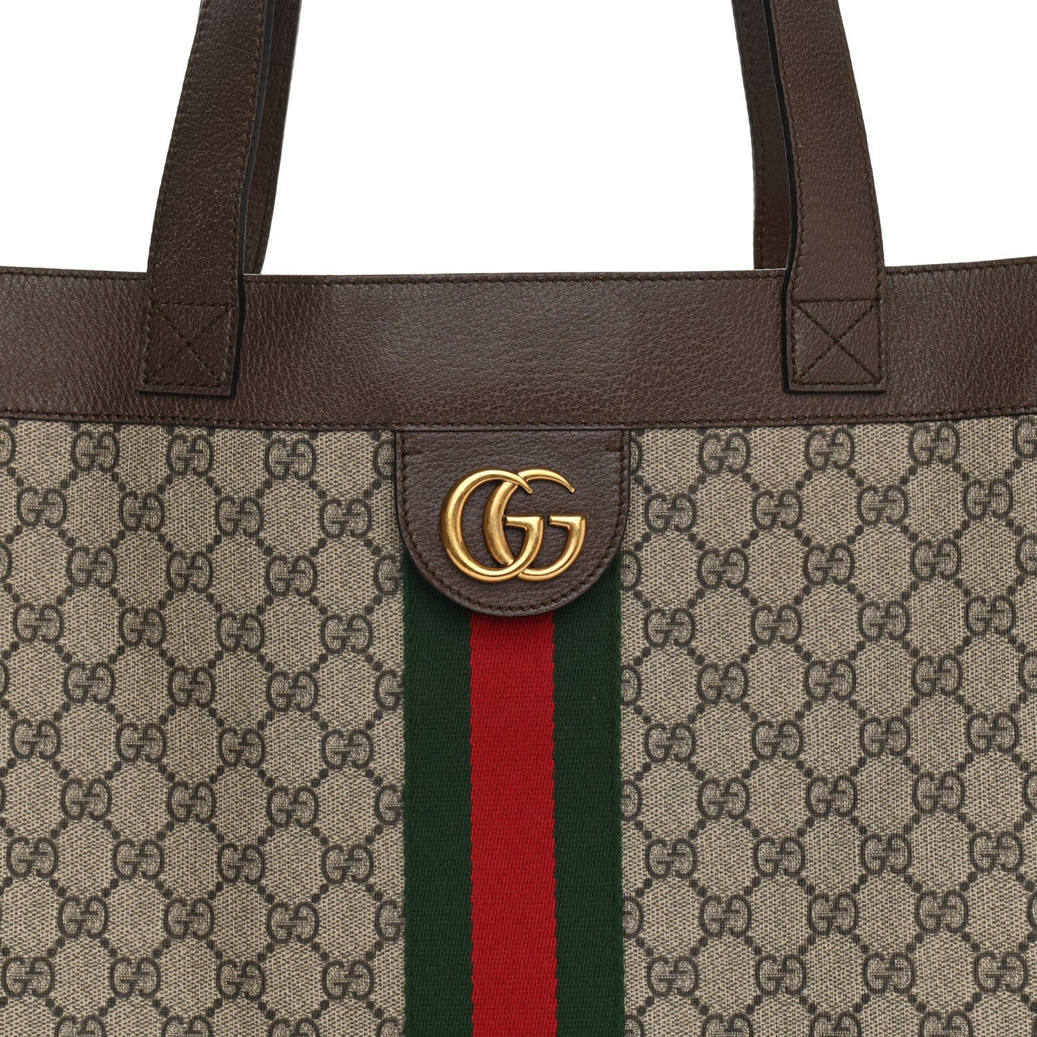 Gucci GG Supreme Monogram Web Large Ophidia Vertical Shopping Tote Brown 9 of 13