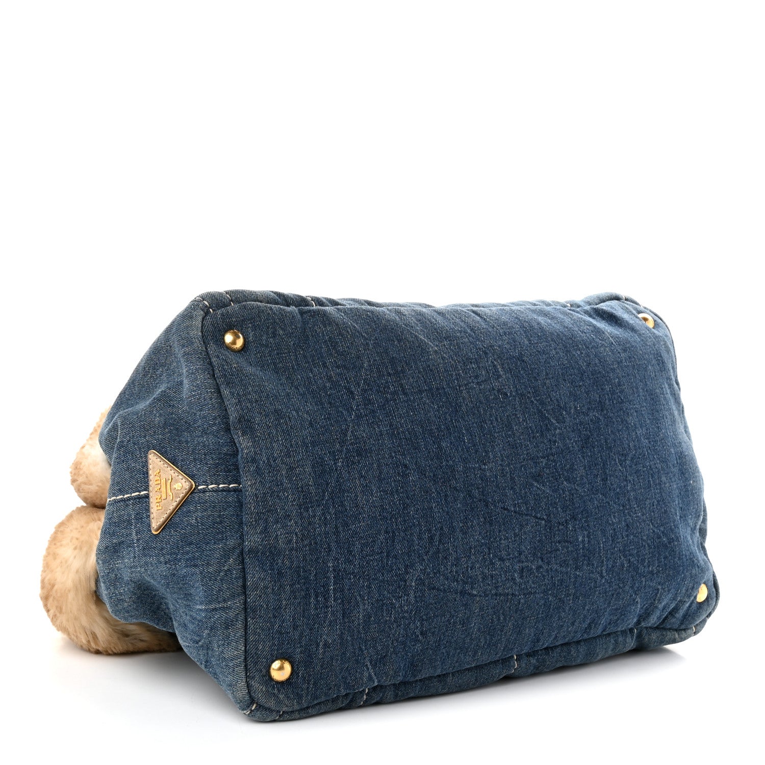 Prada Denim Eco Lapin Logo Tote Avio Cipria 3 of 11