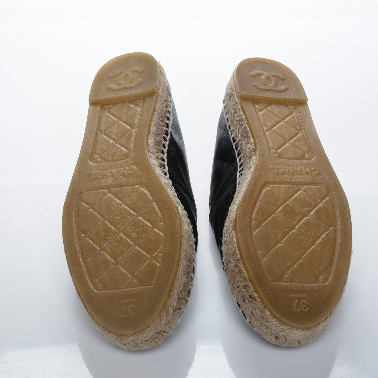 Chanel Lambskin CC Espadrilles 37 Black 5 of 7