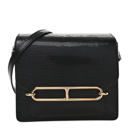 Hermes Lizard Mini Sac Roulis Black 1 of 10