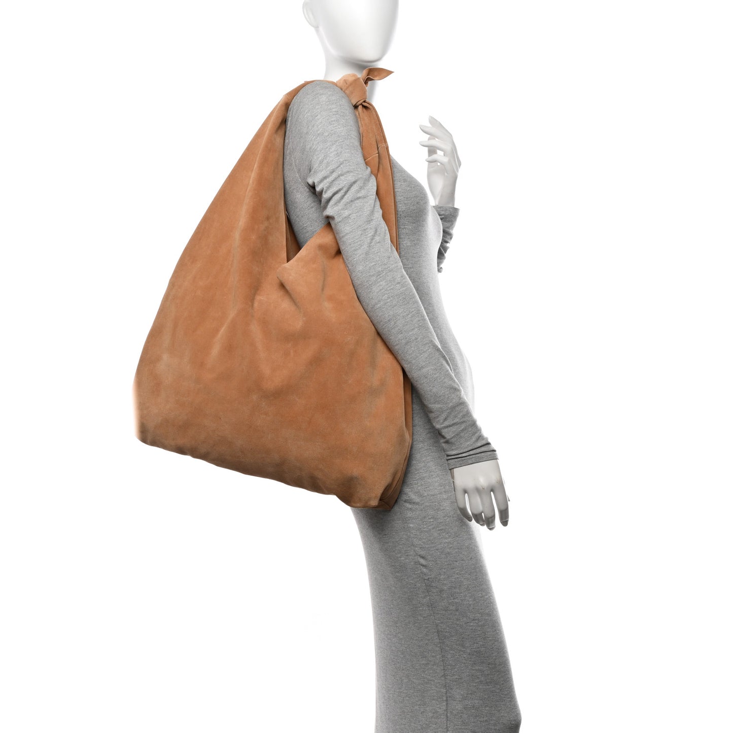 Suede Bindle Bag Warm Beige