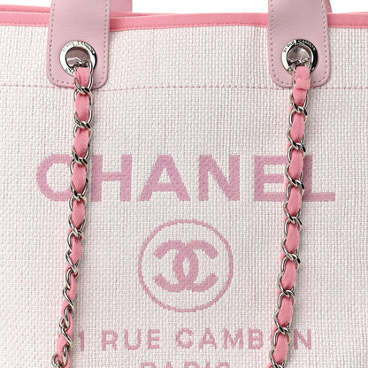 Chanel Woven Straw Raffia Medium Deauville Tote Pink 7 of 9