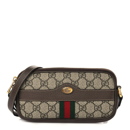 Gucci GG Supreme Monogram Web Mini Ophidia GG Bag Brown 1 of 6