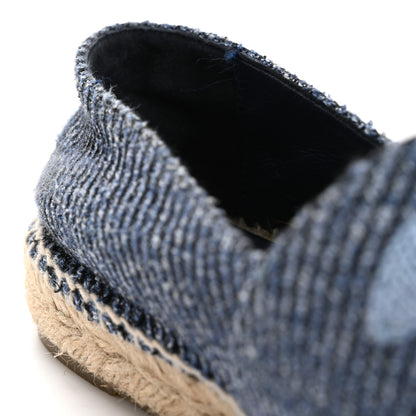 Chanel Cotton Tweed CC Espadrilles 39 Blue Ecru Black 10 of 10