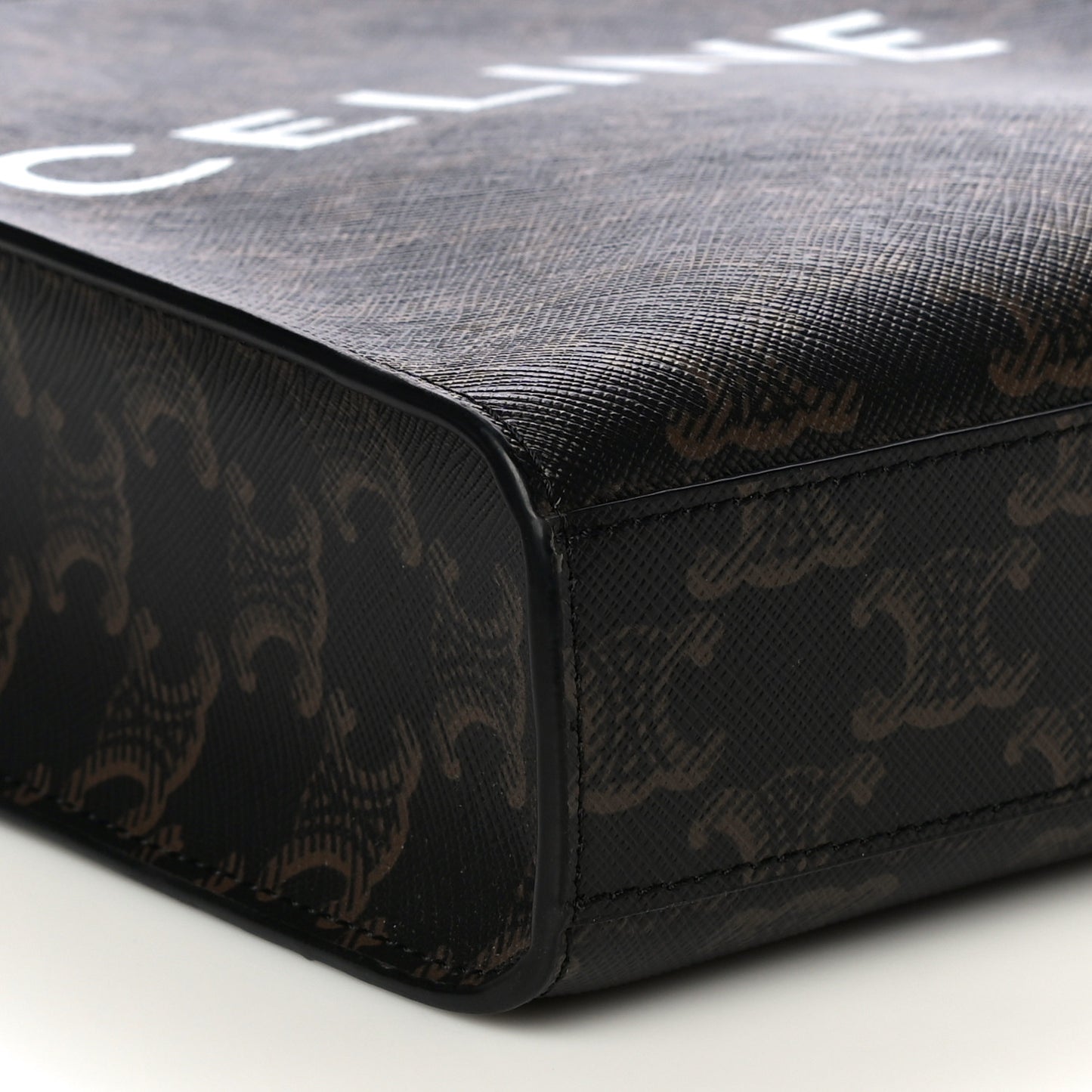 Triomphe Canvas Calfskin Mini Vertical Cabas Tan