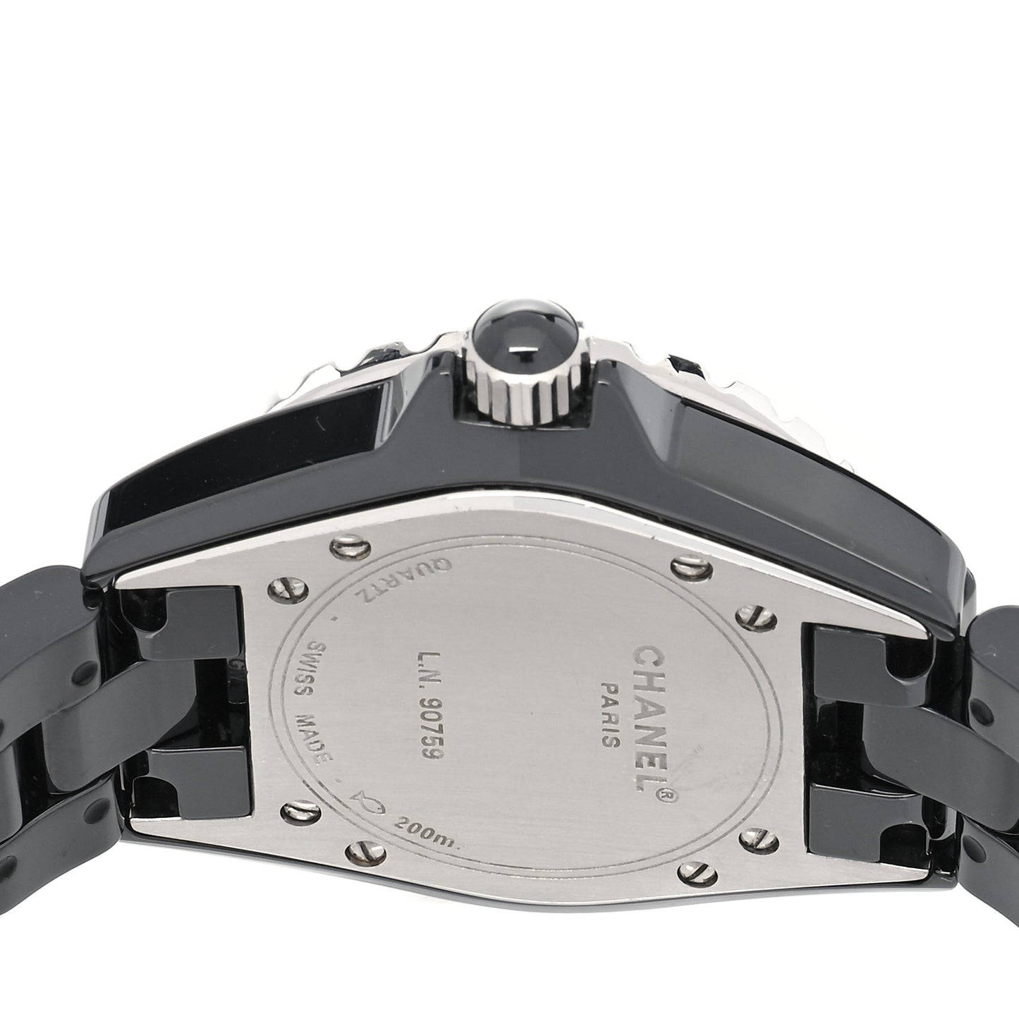 Stainless Steel Ceramic Diamond 33mm J12 Quartz Watch Black