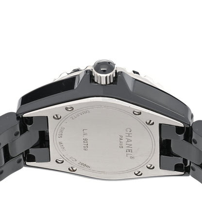 Chanel Stainless Steel Ceramic Diamond 33mm J12 Quartz Watch Black 4 of 4