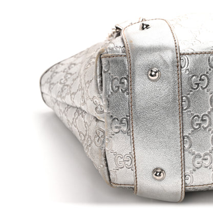 Gucci Metallic Guccissima Medium Pelham Shoulder Bag Silver 9 of 11