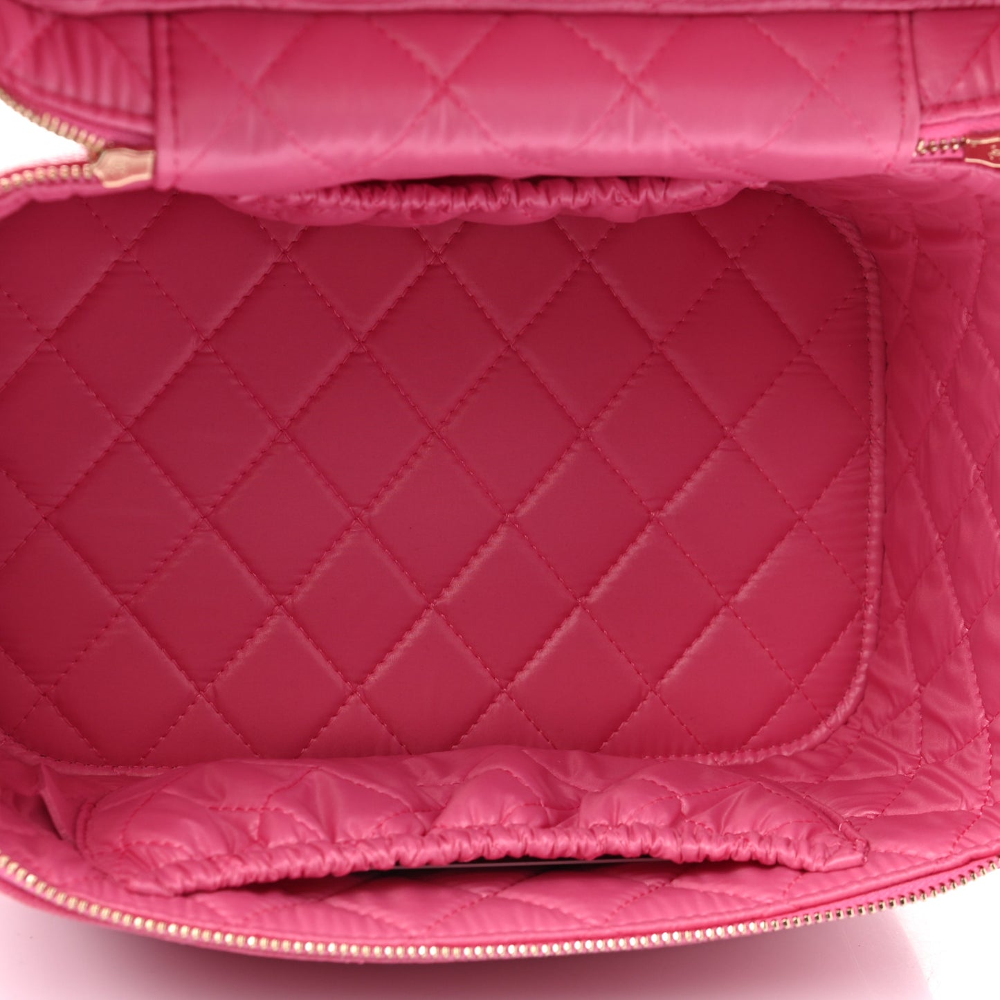 Caviar Quilted Large Vanity Pouch Pink