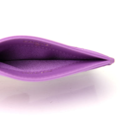 Chanel Patent Quilted Card Holder Purple 5 of 9