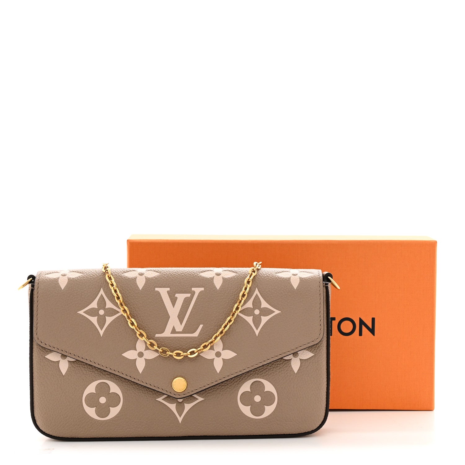 Louis Vuitton Empreinte Monogram Giant Felicie Pochette Tourterelle Creme 9 of 9