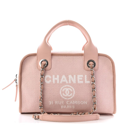 Chanel Canvas Deauville Small Bowling Bag Light Pink 1 of 11